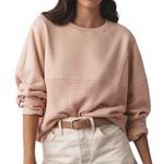 Anthropologie  Pilcro Mixed Rib Knit Sweatshirt Pastel Pink Pullover Crew Large Photo 0