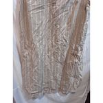 Mlie Gabrielle Tan White Stripe Collared Dress Plus Size 1X Linen Photo 1