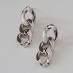 Thick hoop earrings thick chain earrings Photo 3