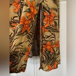 Dress Barn Tank Dress Floral Tiger Print Button Down Front Slits Maxi Size 10 Photo 3