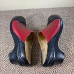 Aravon Womens Mules Leather Shoes Red Black Swirl Stitching Sz 9.5E Boho Western Photo 8