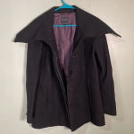 Hilary Radley  100% Wool Coat‎ Black Size 6 Oversized Collar Photo 1