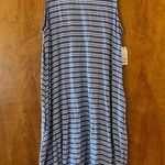 Time & Tru  Women's Sleeveless Dress Blue White Striped NWT Size Large 12-14 Photo 0