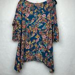 Cable & Gauge Womens Top Multicolor Paisley Boat Neck Split 3/4 Sleeve Sz XL Photo 7