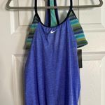 Nike NWT  Texture Stripe Layered Tankini Top, Small Photo 1