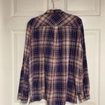 AQUA  Flannel Top Size Medium Photo 6