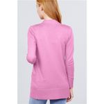 Active Basic Ribbed Trim Open Front Cardigan Photo 4