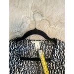 H&M  Long Balloon Sleeve Animal Zebra Print Blouse Shirt Black‎ Size S Photo 6