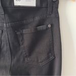 7 For All Mankind The Mid Rise Skinny Deluxe Legging Jean Black Made in USA zip Photo 3