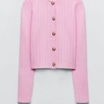 ZARA nwt ribbed knitted button up cardigan sweater top Photo 11