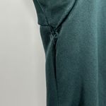 VTG Paris France Green Silk V Neck Long Sleeve Tie Waist Tunic Shirt Size 36 XS Photo 6