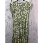 Sweet Wanderer Green White Floral Smocked Tiered Maxi Dress Size L Photo 7