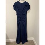 XScape New  Rosette Short Sleeve Ruched Back Sheath Gown Size 12 Photo 3