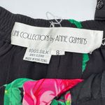 Vintage UMI COLLECTIONS Black Pink Rose Appliqué Cardigan & Silk Skirt Set Med Photo 4