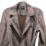 Love Token Snakeskin Print Tie Jacket Brown Size Small Photo 4