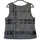 Banana Republic Sequin Herringbone Dark Gray Low Back Zipper Tank Size 12 Photo 2