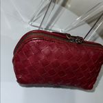 Bottega Veneta  Red Intrecciato Woven Leather Makeup Case Photo 6