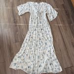 ASOS  Floral Maxi Dress with Blue and White Pattern Size 4 NWT Photo 1