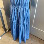 Nordstrom  Tiered Powder Blue Cotton Milkmaid Cottagecore Maxi Dress Short Sleeve Photo 1