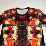 Women's Crewneck Floral Scuba Sweatshirt Size M Trendy Colorful Whimsigoth Red Size M Photo 5
