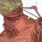 Cato Womens Shirt Blouse Brown Floral Mesh Long Sleeve V Neck Plus Size 22/24 Photo 0