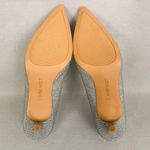 Nine West  Silver Metallic Heels 7.5 Pointed Toe Pumps Wedding Party Shoes Photo 4