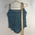 Y2K Vintage S Small Babydoll Camisole Top Ruched Lace Tank Bella Swan Coquette Blue Photo 6