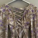 Revolve Saints + Secrets Lilac Floral Deep V Neck Long Sleeve Dress NEW Photo 6