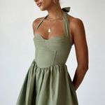 Princess Polly Lyle sage green halter corset mini dress Photo 0