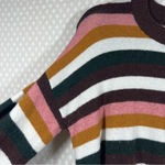 Madewell Brown Pink Striped Payton Pullover Sweater Photo 3