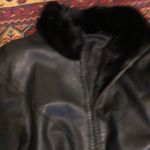 Leather A line jacket with genuine mink accents. Medium. Custom. Black Photo 1