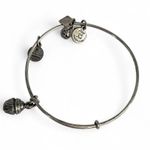 ALEX AND ANI Cupcake Charm Silver Tone Bangle Bracelet Photo 1