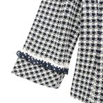 NWT St. John Collection Navy White Check Knit Jacket Soutache Polka Dot Trim 10 Blue Photo 1