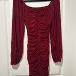 Maroon bodycon long sleeve mini dress Red Size M Photo 3
