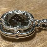 David Yurman Sterling Silver Diamond Prasiolite Labyrinth Enhancer Pendant Photo 5
