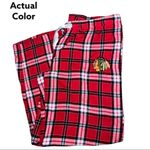 Sideline nhl red plaid Chicago Blackhawks flannel pjs pants! Size XL Photo 1