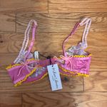 For Love & Lemons  Plumeria Bouquet Bra Pink Multi-Color XSmall NEW WITH TAGS Photo 7