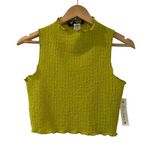 Love Nation Sleeveless Top Size Medium Cropped Tank Blouse Green Textured NWT Photo 0