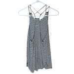 CALIA by Carrie Underwood Black and White Striped Strappy Tunic Tank Top Photo 1