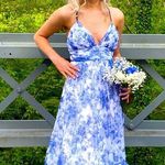 Floral Blue White Prom Dress size 3/4 Photo 0