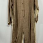 Adult Rongtai Hooded 1 Piece Ginger Bread Man Pajamas XXL Tan Flannel NWT Brown Photo 0