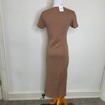 Cotton On NWT Brown Ribbed T Shirt Dress Short Sleeve Slit Sz Medium Photo 1