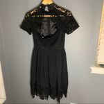 Chi Chi London black lace crotchet mock neck dress Photo 10