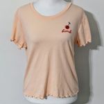 Love Tribe  Cherry Bomb Light Pink Retro T-Shirt Size Medium Retro Babydoll Tee Photo 1