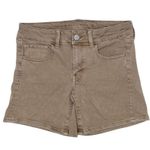 American Eagle Outfitters Super Stretch Twill X Midi Shorts Khaki Tan Size 6 Photo 1