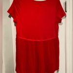 The Limited NWT Size S Red Short Sleeve V Neck Pleated Hem Flowy Tunic Stretch Top Photo 10