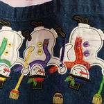 VINTAGE GRANDMA CORE DENIM BUTTON DOWN SNOWMAN JACKET Blue Photo 4