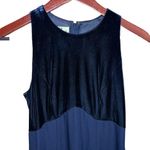 Reggio vintage maxi formal dress in dark blue with crushed velvet like bodice Blue Size 6 Photo 1