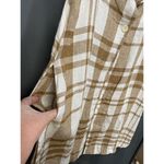 Flax  Small Brown White Plaid 100% Linen Tunic Vest Pockets Lagenlook b82 Photo 2