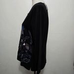 Vintage Tantrums 90s Embroidered Fish Long Sleeve Top Black XL Artsy Unique Photo 2